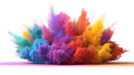 Naklejka premium A vibrant explosion of colors celebrating creativity joy and artistic expression against a stark