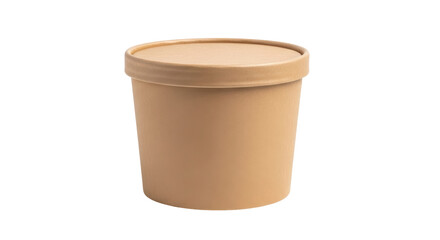 Isolated Cardboard Food Container with Lid