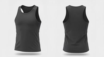 Realistic Sportswear Tank Top Garment Mockup Apparel Design Illustration