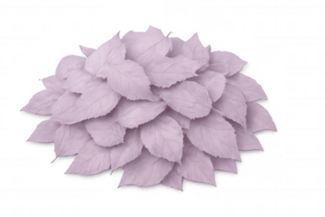 Cluster of purple leaves creating a spherical shape, isolated on a transparent background, ideal for nature-themed designs