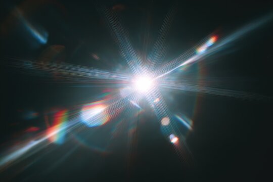 Bright lens flare, vibrant colors