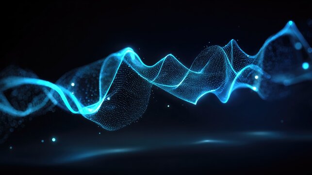 Abstract swirling blue particle design