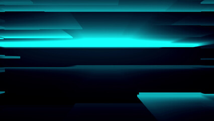 Fototapeta premium Cyan Geometric Shapes on Dark Background abstract