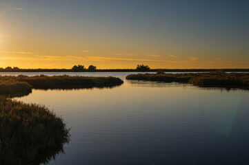  sunset over the lagoon, Po river delta, Comacchio, Ferrara, Italy