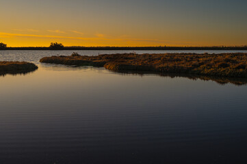  sunset over the lagoon, Po river delta, Comacchio, Ferrara, Italy