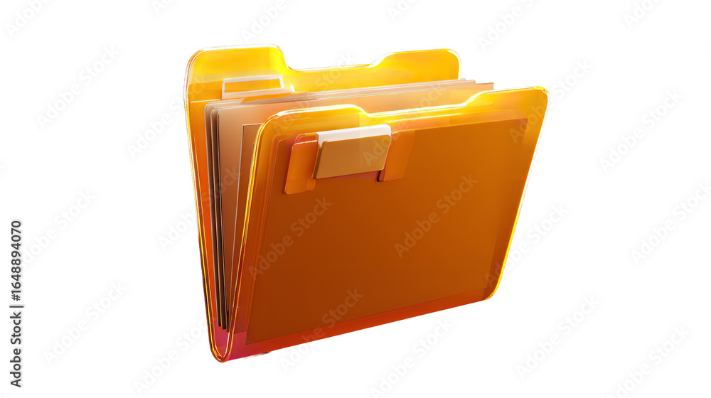Poster organize your work with a manila file folder on transparent background