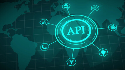 Global API Integration and Connectivity Concept technology