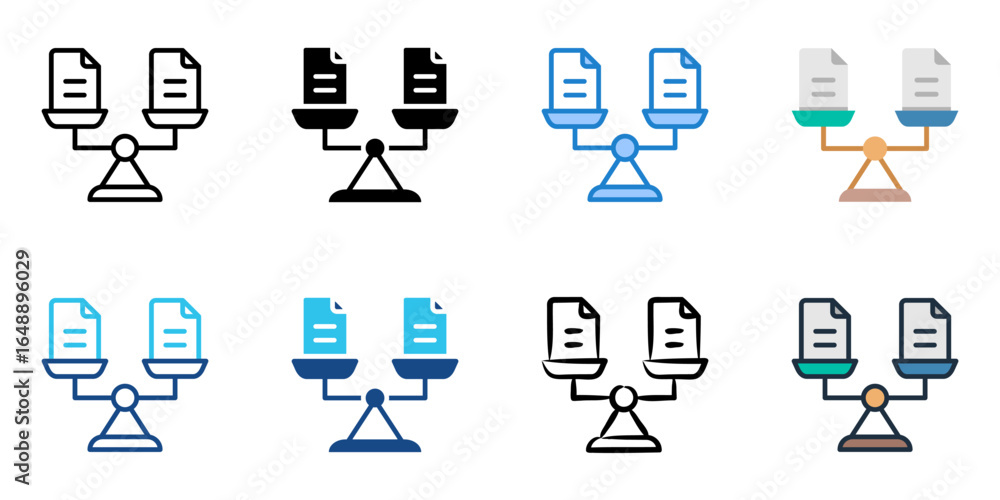 Poster equal representation icon set multiple style collection