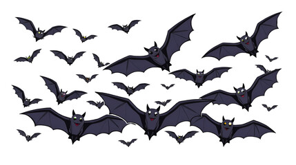 Fototapeta premium Flock of bats png illustration
