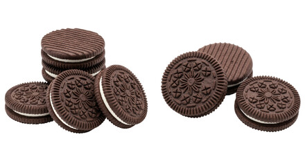 Isolated Chocolate Sandwich Cookies