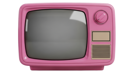 Isolated Pink Retro Television