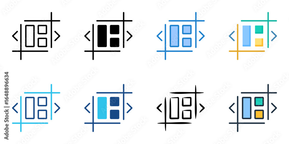 Poster workspace customization icon set multiple style collection