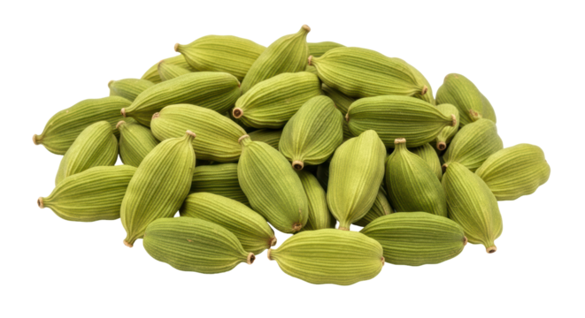 Isolated Pile of Green Cardamom Pods