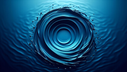 Blue Swirl Water Ripple Pattern with Circular Motion Effect