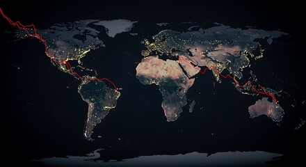 Global Economic Decline Depicted on a World Map