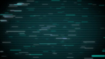 Fototapeta premium Horizontal neon lines forming a digital grid pattern