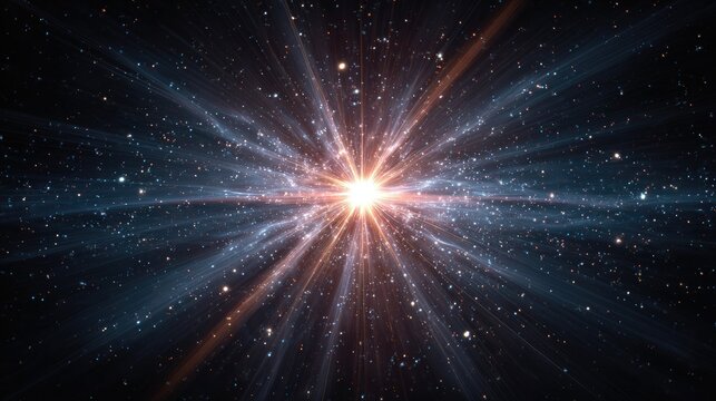 Radiant cosmic explosion in deep space