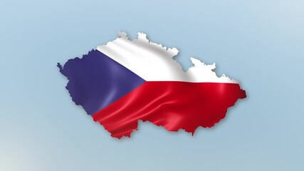 Czech Republic country Flag Hoisting and Zoom to reveal the Country Border Map with Waving Flag Intro which is useful for news, political events, sports intros and presentation.