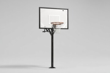Basketball hoop against a plain backdrop
