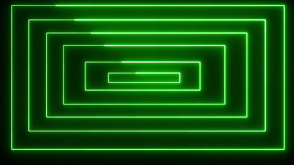 Abstract neon light color frames background design. glowing neon rectangle illustration 4k