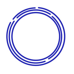 Blue circle metalik frame ilustration icon 