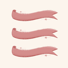 Simple Pink Blank Ribbon Banner Planner Background