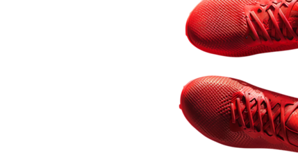 Red footwear shoes athletic training workout running sneakers sport gear equipment isolated view on transparent background