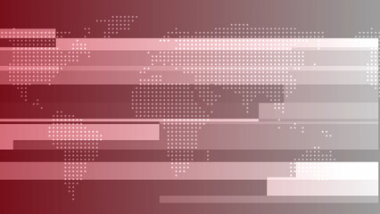 Red and White World Map With Stripes digital technology