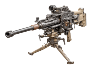 A modern, state-of-the-art weapon stands poised, a symbol of precision engineering and formidable firepower.