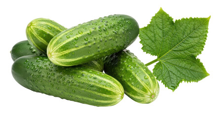 Isolated Cucumbers with Leaf