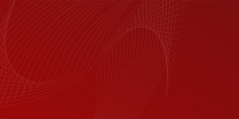 Abstract background in red tones made of curved striped surfaces art moder design