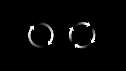 Two Circular Arrow Loading Spinners on Black refresh