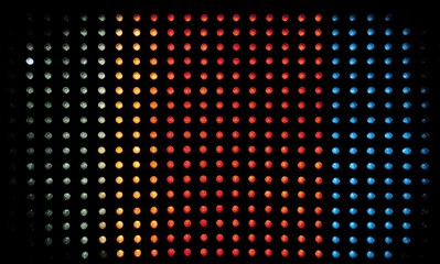 LED grid, color gradient, warm to cool tones