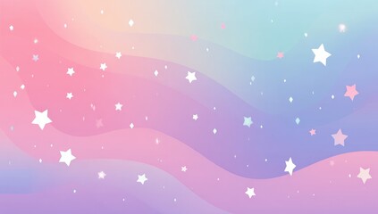 Pastel, wavy background with stars