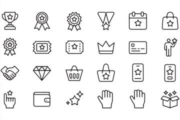 Collection of Iconic Awards and Shopping Elements for Business Solutions