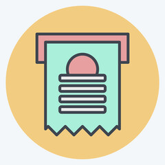 Icon Invoice. related to Taxes symbol. color mate style. design editable