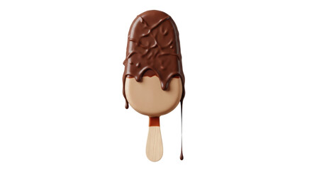 Isolated Chocolate Covered Ice Cream Bar
