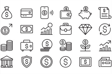 Digital Business and Finance Icons Collection for E-commerce and Marketing