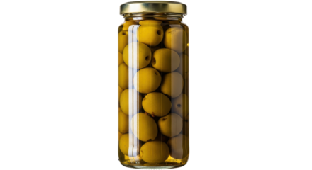 Isolated Jar of Green Olives