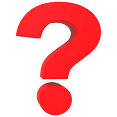 Red question mark isolated on transparent background