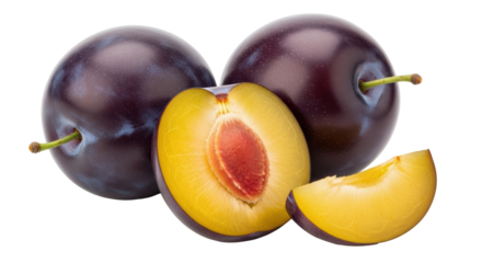 Isolated Three Plums