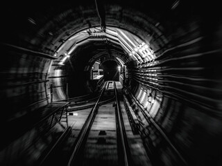 underground tunnel in the night