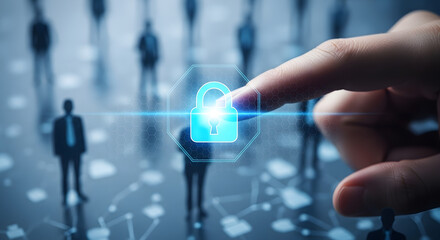 Fingerprint scanning a digital lock for secure access to people network