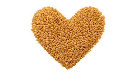 Isolated Heart Shape of Flax Seeds