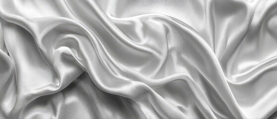 Obraz premium Elegant, soft, flowing white silk fabric