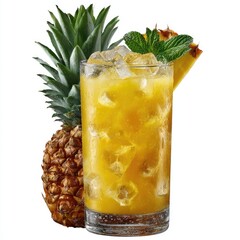 Pineapple cocktail, vibrant yellow drink