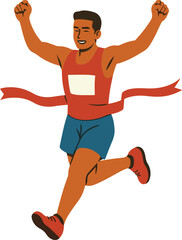 Runner crossing the finish line Illustration