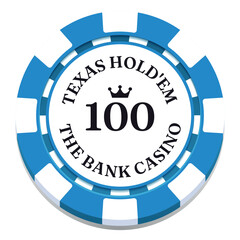 Round texas hold'em poker chips. Gambling tokens with suits for poker and casino and roulette. 

