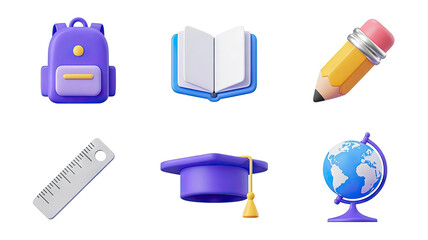 Vibrant school supplies collection for education and learning, sparking creativity and knowledge