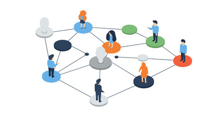 Isometric network of diverse individuals connected by digital nodes